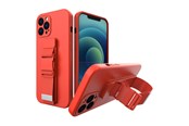 Mobil - Covers & Cases - Hurtel Rope Case Silicone Cover with Lanyard Purse Lanyard Strap for Redmi Note 11 Pro Red - 5907769340451