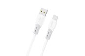 USB kabel - Dudao L25ST 5 A USB-A - USB-C Cable with Soft Silicone Braid 1 m - White - 6976625336364