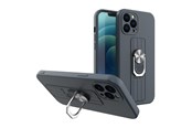 Mobil - Covers & Cases - Hurtel Ring Case Silicone Case with Finger Holder and Stand for Xiaomi Redmi Note 11 Pro Blue - 5907769340925