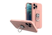 Mobil - Covers & Cases - Hurtel Ring Case Silicone Case with Finger Grip and Stand for Xiaomi Poco M4 Pro 5G Pink - 5907769340987