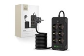 Mobil - Adaptere & Opladere - Tech-Protect Power Strip PC6X6 6 Sockets 240V + 3xUSB-A + 3xUSB-C 200cm - Black - 5906302310586