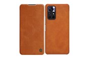 Mobil - Covers & Cases - Nillkin  Qin Case Case for Xiaomi Redmi Note 11T 5G / Note 11S 5G / Note 11 5G (China) / Poco M4 Pro 5G Camera Cover Holster Cover Flip Case Brown - 6902048234956