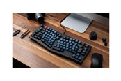 Tastatur - Keychron V10 - keyboard - QMK custom alice layout fully assembled knob mechanical - 75% - QWERTY - Nordic - frosted black Input Device - Tastatur - Nordisk - Blå - V10-C3-BO