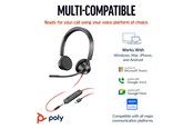 Hovedtelefoner/headset - HP Poly Blackwire 3325 Stereo Microsoft Teams Certified USB-C Headset +3.5mm Plug +USB-C/A Adapter - 8X222AA