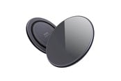 Mobil - Adaptere & Opladere - CRONG PowerSpot Fast Wireless Charger – Aluminum 15W USB-C Qi Wireless Charger with Tempered Glass Cover (Shadow Black) - CRG-PS15W-BLK