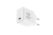 Mobil - Adaptere & Opladere - CRONG Ultra Compact GaN - USB-C 45W PD 3.0 Wall Charger with PPS (White) - CRGGN1C45WHI