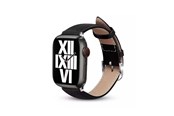 Smartwatch - Tilbehør - CRONG Noble Band - Genuine Leather Strap for Apple Watch 44/45/46/49 mm (Black Noir) - CRG-44NOB-BLK