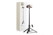 Mobil - Andet Tilbehør - Tech-Protect L08S Bluetooth Selfie Stick with Remote Control Tripod up to 141cm - Black - 5906302308286