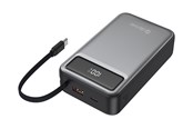 Powerbank - DENVER PQCA-20650 - Fast charge Powerbank 20000mAh With PD65W USB-C cable built-in Powerbank - Sort - 20000 Ah - PQCA-20650