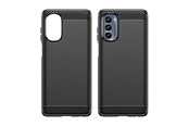 Mobil - Covers & Cases - Hurtel Carbon Case for Motorola Moto G62 5G Flexible Silicone Carbon Cover Black - 9145576271766