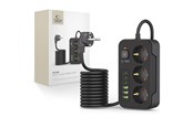 Mobil - Adaptere & Opladere - Tech-Protect Power Strip PC3X6 3 Sockets 240V + 3xUSB-A + 3xUSB-C 200cm - Black - 5906302310555