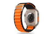 Smartwatch - Tilbehør - Tech-Protect Nylon Pro Strap for Apple Watch 4 / 5 / 6 / 7 / 8 / 9 / SE / Ultra 1 / 2 (42 / 44 / 45 / 49 mm) - Black & Orange - 9490713930250