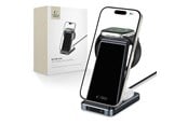 Mobil - Adaptere & Opladere - Tech-Protect QI15W-A26 Inductive Charger 15W 3in1 for Smartphone / Headphones / Apple Watch - Black - 9490713934487