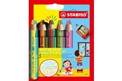 Skrive- og Tegneværktøjer - STABILO woody 3 in 1 Duo - Multitalent Coloured Pencil - Set 5 pcs. + Pencil Sharpener - 882/05-2