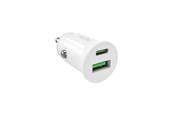 Mobil - Adaptere & Opladere - Puro Pro Lite Car Charger 1x USB-A + 1x USB-C Power Delivery 20W - White - PUMCHUSBAC20WWHI