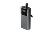 Powerbank - SBS 10000mAh PD 20W Powerbank with LCD Display and Built-in USB-C Cable - Gray - 10000 mAh - TTBB10000LCDPD20