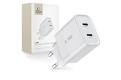 Mobil - Adaptere & Opladere - Tech-Protect C20W AC Charger 2x USB-C PD 20W - White - 9319456607093