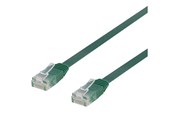 Netværkskabel - Deltaco TP-603G-FL - patch cable - 30 cm - green - Grøn - 0.3m - TP-603G-FL