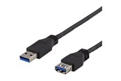 USB kabel - Deltaco USB3-241 - USB extension cable - USB Type A to USB Type A - 1 m - USB3-241