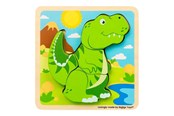 Babylegetøj - Bigjigs Wooden Shape Puzzle T-Rex - 4 pcs. - 38036