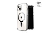 Mobil - Covers & Cases - Speck Presidio Perfect-Clear ClickLock & MagSafe - iPhone 17e / 16e / 15 / 14 / 13 Case - Clear / Chrome Finish / Serene Silver - 150441-3199