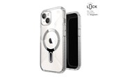 Mobil - Covers & Cases - Speck Presidio Perfect-Clear Grip ClickLock & MagSafe - iPhone 17e / 16e / 15 / 14 / 13 Case - Clear / Chrome Finish / Serene Silver - 150443-3199