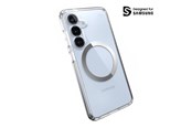 Mobil - Covers & Cases - Speck Presidio Perfect-Clear Magnet - Case for Samsung Galaxy S25 / S24 MagSafe - Clear / Chrome Finish / Serene Silver - 150873-3199