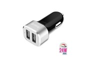 Mobil - Adaptere & Opladere - CRONG Power Car Charger 24W - Car charger 2xUSB 2.4A - aluminum - CRG-PWRC-USB24-ALU