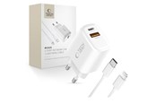 Mobil - Adaptere & Opladere - Tech-Protect NCA20 PD 20W QC3.0 USB-A / USB-C + USB-C / Lightning Cable 100cm - White - 5906302330546