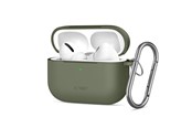 Mobil - Covers & Cases - Tech-Protect  Silicone Hook Case for AirPods Pro - Olive - 5906302333189
