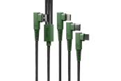 USB kabel - Hune Hiedra Braided 90° 3-in-1 USB Cable 1.2m - Forest Green - AT-ACC-CA-362