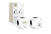 Mobil - Adaptere & Opladere - Tech-Protect PCL3x4 power strip 2x USB-A 2x USB-C 3x AC Type Schuko - white - 5906302372096