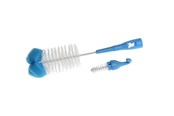 Baby Udstyr - Akuku Bottle cups and nipple brush with sponge BLUE - A0574