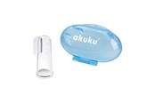 Baby Udstyr - Akuku Silicone toothbrush and gums massager in case BLUE - A0263