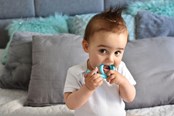 Baby Udstyr - Akuku Silicone teether/toothbrush SNAIL_blue - A0114