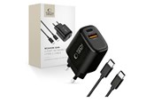 Mobil - Adaptere & Opladere - Tech-Protect NCA45W-GAN 2-Ports 45W AC Charger with USB-C Cable - Black - 5906302336005