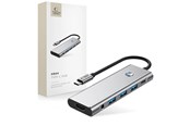 USB hub - Tech-Protect HB04 HUB Adapter 9in1 USB-C + USB2.0 + USB3.0 + HDMI 4K 60Hz + SD / TF + PD100W + AV3.5 - Grey USB hub - USB 3.0 - 5 ports - Grå - 5906302360536