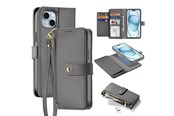 Mobil - Covers & Cases - Dux Ducis Lava Leather Case for iPhone 15 - Grey - 6971824163100