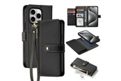 Mobil - Covers & Cases - Dux Ducis Lava Leather Case for iPhone 15 Pro Max - Black - 6971824163186