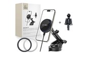 Mobil - Adaptere & Opladere - Tech-Protect MM15W-V4 Magnetic MagSafe 15W Car Mount for Cockpit / Windshield / Air Vent - Black - 5906302361076