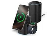 Mobil - Adaptere & Opladere - Spigen Essential EF223MS 3-in-1 QI2 Wireless Charger - Black - 28434-0