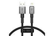 USB kabel - Tech-Protect Ultraboost DNA USB-A / Lightning Cable 12W/2.4A 25 cm - Grey - 5906302361731