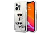 Mobil - Covers & Cases - Karl Lagerfeld Liquid Glitter Karl&Choupette Head case for iPhone 13 Pro Max - silver - 3666339028923