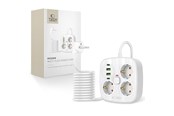 Mobil - Adaptere & Opladere - Tech-Protect PCS3X4 Power Strip 3 AC Outlets 2xUSB-A 2xUSB-C 200 cm - White - 5906302363421