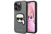 Mobil - Covers & Cases - Karl Lagerfeld Saffiano Karl's Head Patch Case for iPhone 14 Pro - Silver - 3666339077099