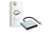 USB hub - Tech-Protect HB08 4-in-1 USB-C + USB2.0 + 2 x HDMI 4K 60HZ Adapter - Grey USB hub - USB 2.0 - 2 ports - Grå - 5906302368624