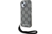 Mobil - Covers & Cases - Karl Lagerfeld IML Mono KL Pattern & Cord case for iPhone 15 / 14 / 13 - black - 3666339258245
