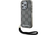 Mobil - Covers & Cases - Karl Lagerfeld IML Mono KL Pattern & Cord case for iPhone 15 Pro Max - black - 3666339258276
