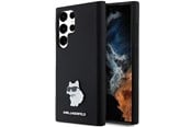 Mobil - Covers & Cases - Karl Lagerfeld Silicone Choupette Metal Pin case for Samsung Galaxy S24 Ultra - black - 3666339259198