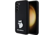 Mobil - Covers & Cases - Karl Lagerfeld Silicone Choupette Metal Pin case for Samsung Galaxy S24 - black - 3666339259174
